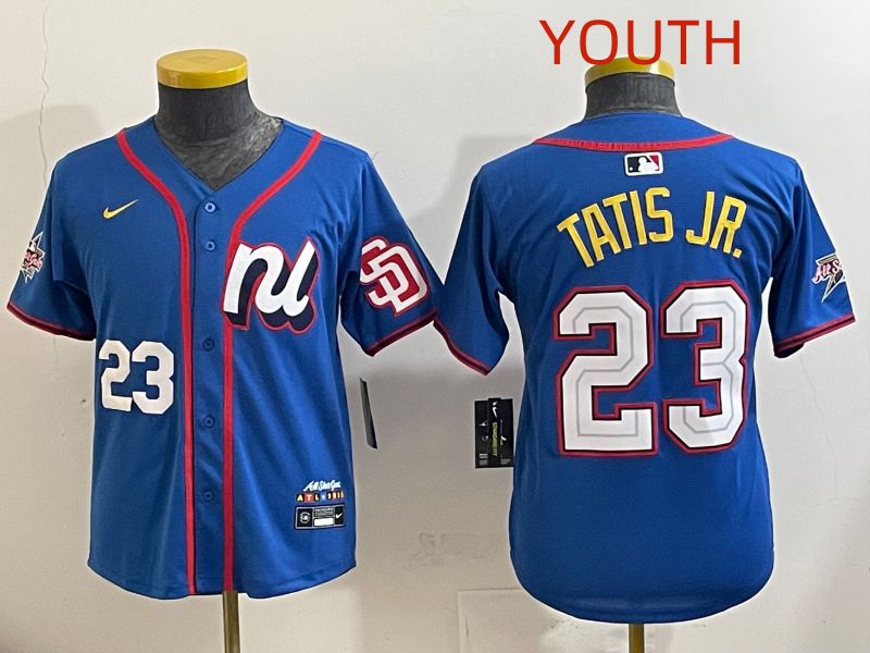 Youth 2025 San Diego Padres 23 Tatis jr Blue All star Nike MLB Jersey style 2